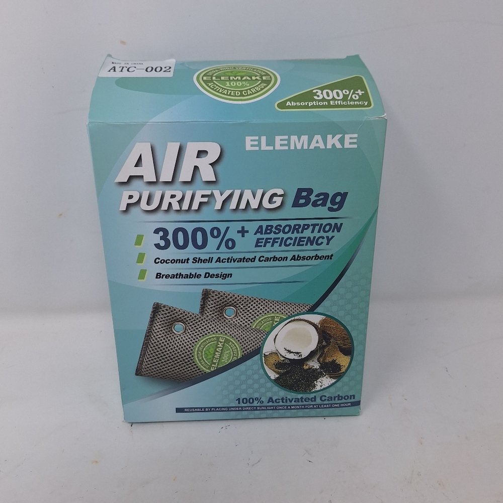 Elemake Air Purifying Bag Coconut Shell Activated Carbon Reusable Odor Relief